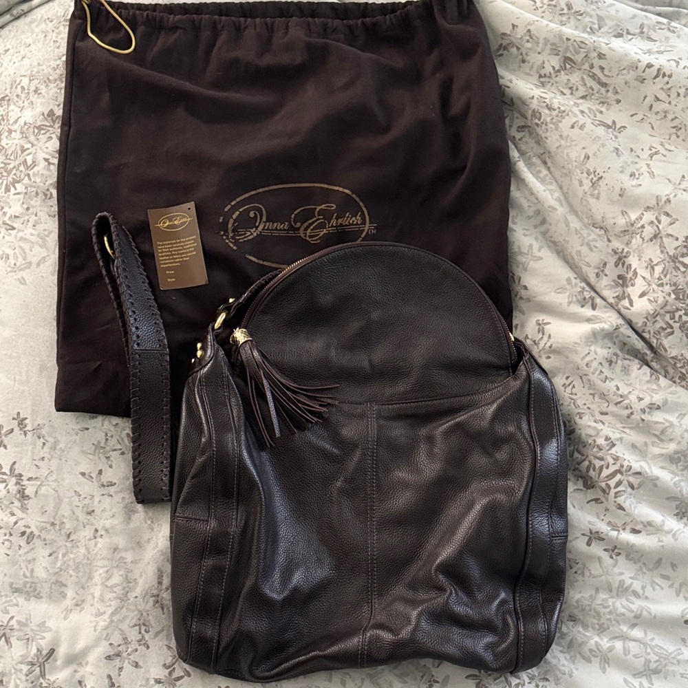 Onna Ehrlich Dark Brown Leather Shoulder Bag